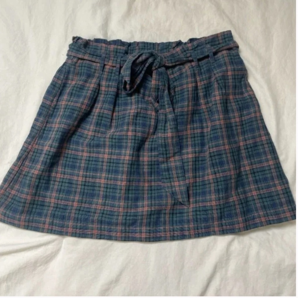 Plaid Tied Boho Hipster Hippie Art Chic Glam Picnic Artsy School Farm Mini Skirt